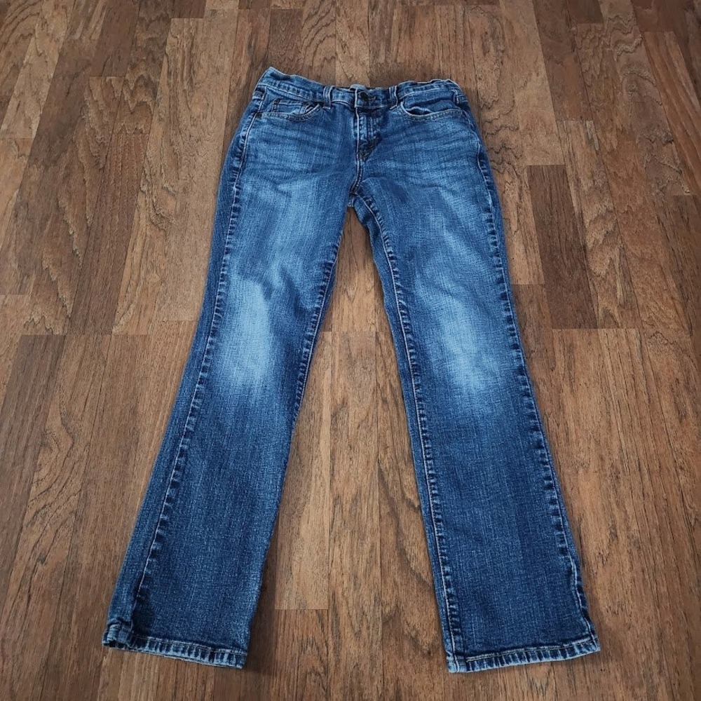 Levis 505 Straight Leg Jeans Womens 4 S Medium Wash Blue Stretch Denim Pants 683